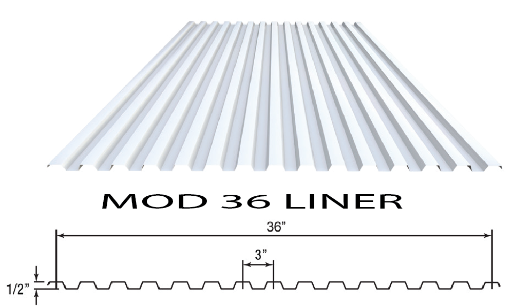 Butler MOD 36 interior metal wall panel and ceiling liner panel providing a clean durable finish and insulation protection for Butler buildings