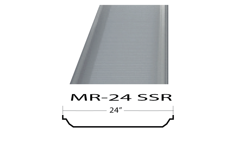 Butler MR‑24 SSR metal roof panel with 360 degree Pittsburgh seam available in 22 to 24ga supporting R‑30 insulation and solar‑ready S‑5 clips
