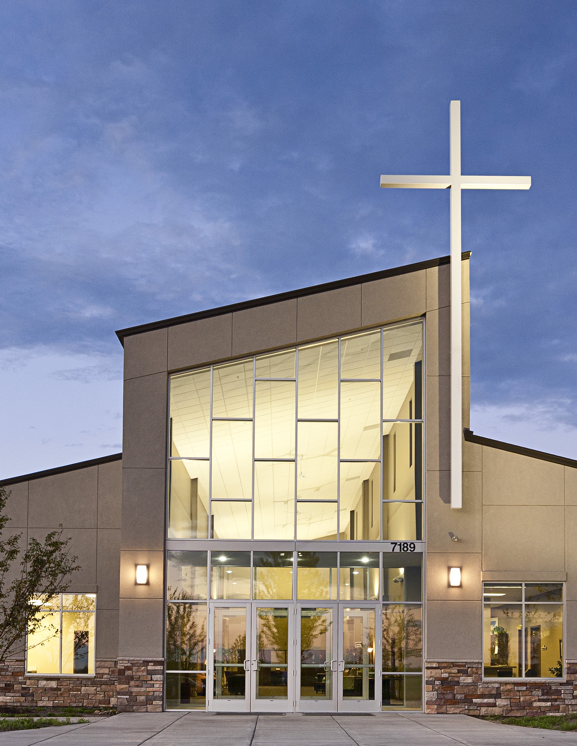 Butler metal building designed for church and assembly use with durable steel framing and flexible worship space layout.