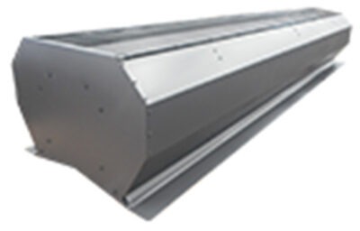 Metal flashing designed for roofing, showcasing a clean, angled edge. Relevant for construction and building industry applications.