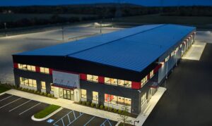 Butler CMR-24 standing seam roof panel installed on a Butler commercial building with rigid insulation board interior steel liner and 360 degree Pittsburgh double-lock seam