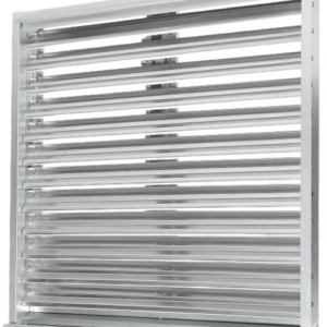 Butler Building wall louver vent installed on a commercial metal building wall panel providing adjustable gravity ventilation for airflow control moisture reduction and condensation prevention in industrial and warehouse applications