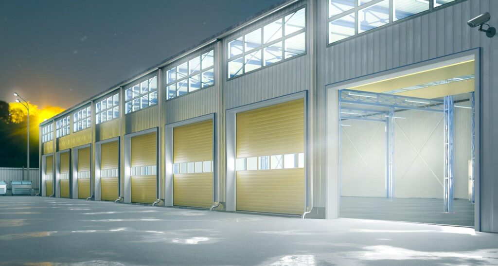 Butler Hangar interior with glass gates