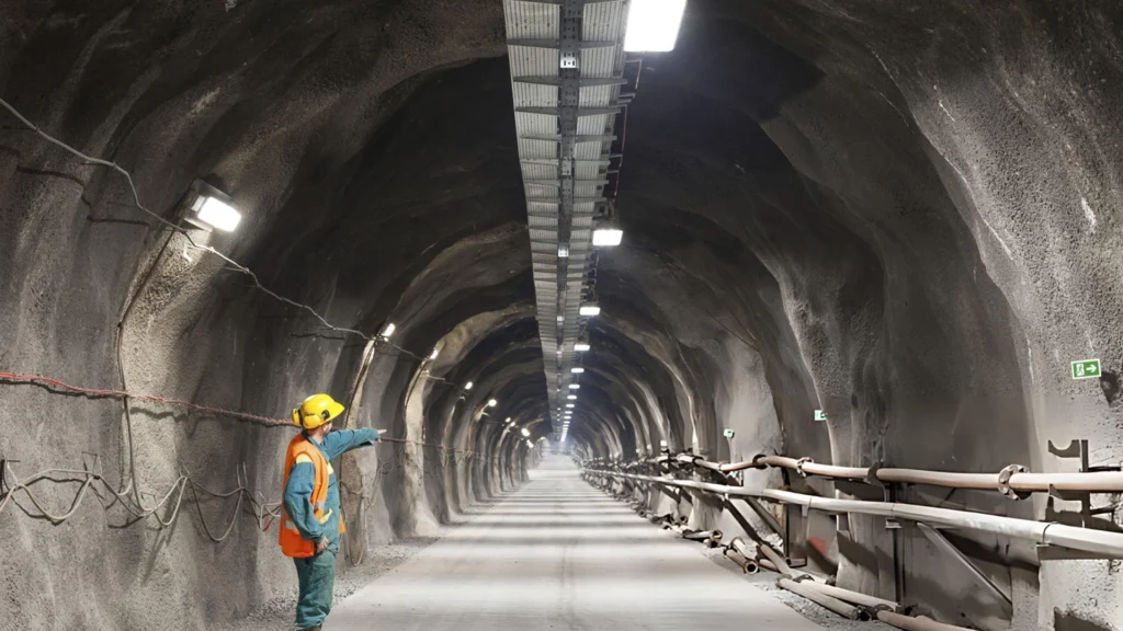 Butler Pointing downward in a tunnel