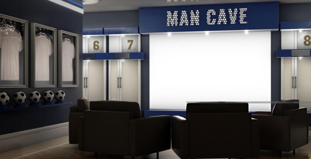 Butler Soccer Man Cave Interior