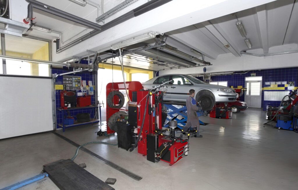 Butler n auto repair shop....changing tires
