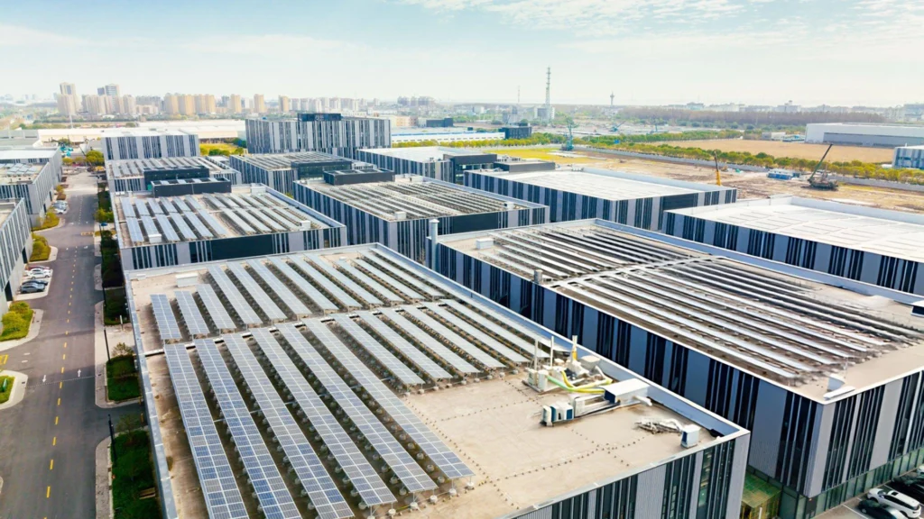Butler solar panels on factory roof