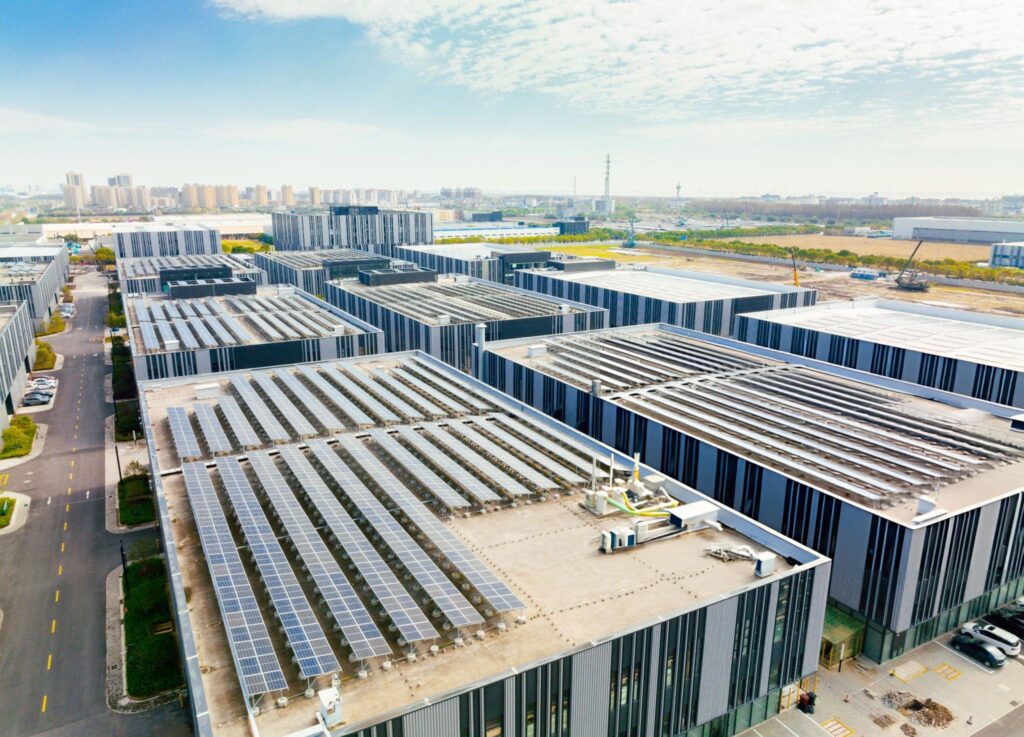 Butler solar panels on factory roof
