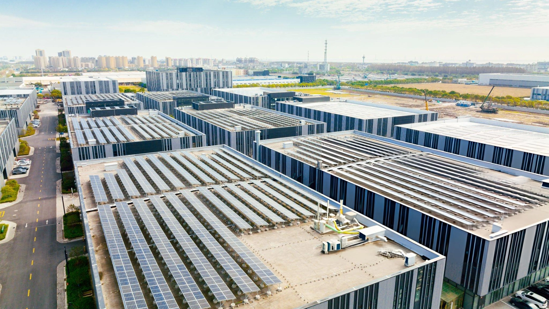 Butler solar panels on factory roof
