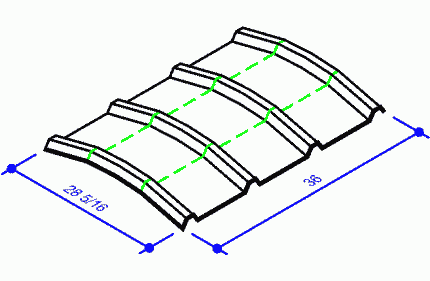 Butlerib Ridge Panel, 1/2:12 Slope