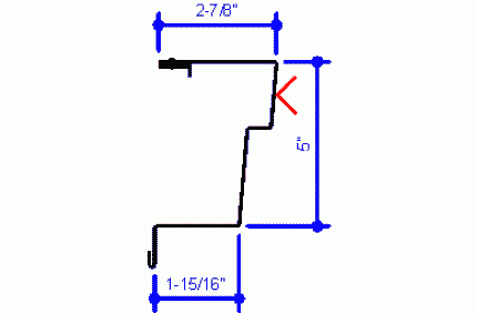 Detailed technical drawing of a rectangular component measuring 145 inches in length, with specific dimensions of 4 inches and 4 1/8 inches shown.