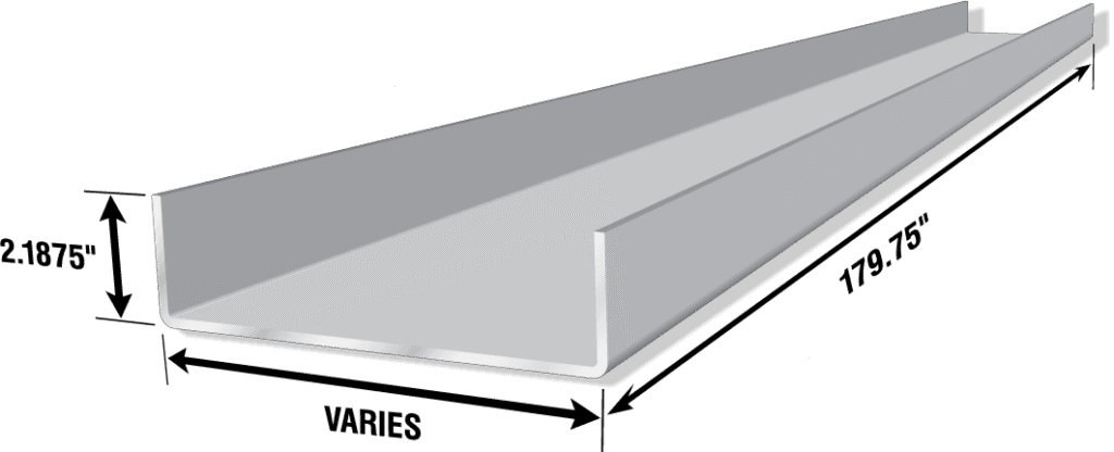 Unpunched, 17GA (0.060") Thickness, Galvanized finish, Selectable Depths, 179 ¾" Length only