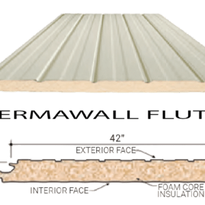 Butler Thermawall Fluted IMP insulated wall panel providing high thermal performance, durable protection, and an architectural fluted profile
